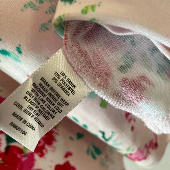 NWT Crown & Ivy Womens Baby Pink 3/4 Sleeve Floral Oversized Top Plus Size 4X - Picture 4 of 8